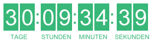 Animierte Vorschau eines Countdown-Timers im Stil Klappziffern